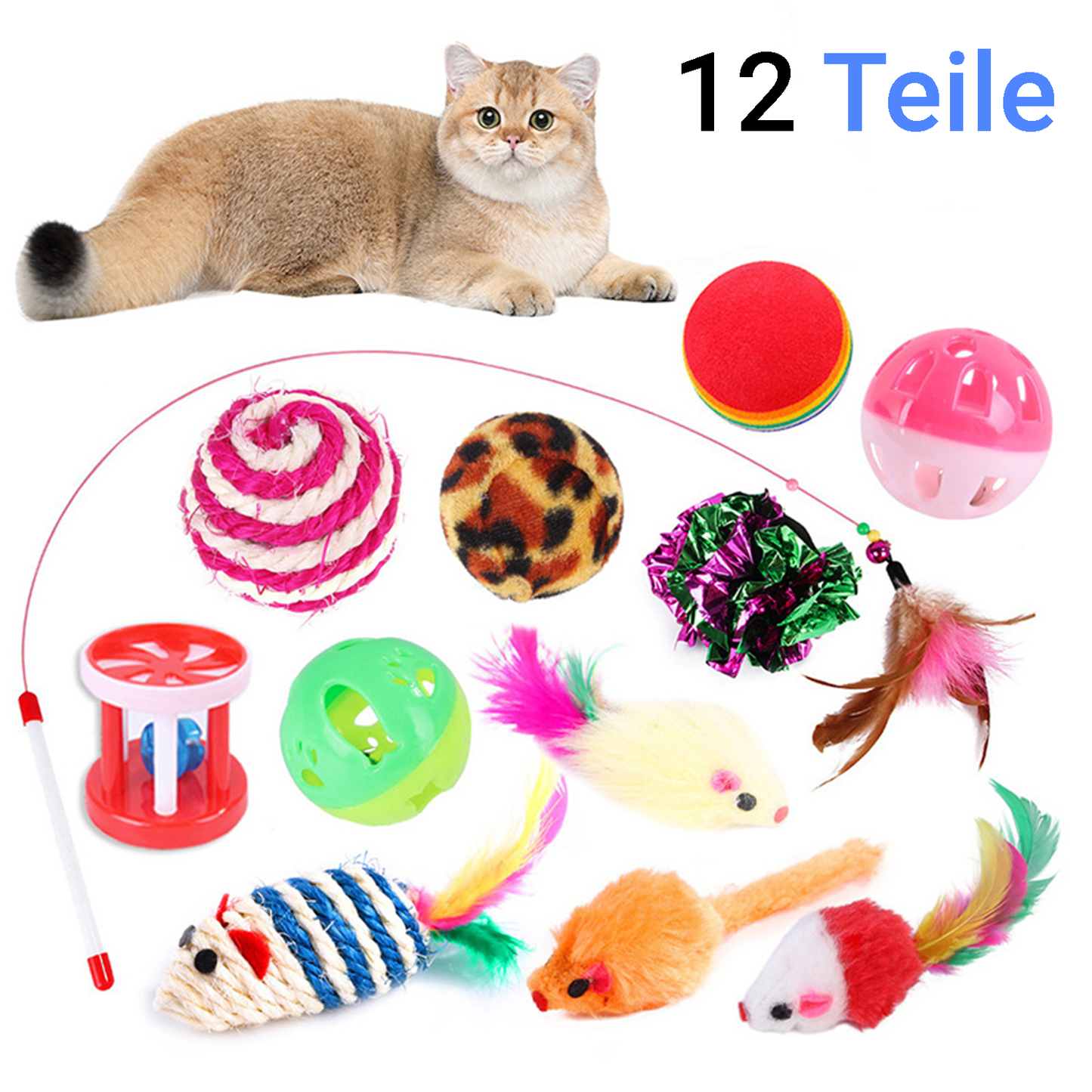 Fellnasenstube™ Katzenspielzeug Set