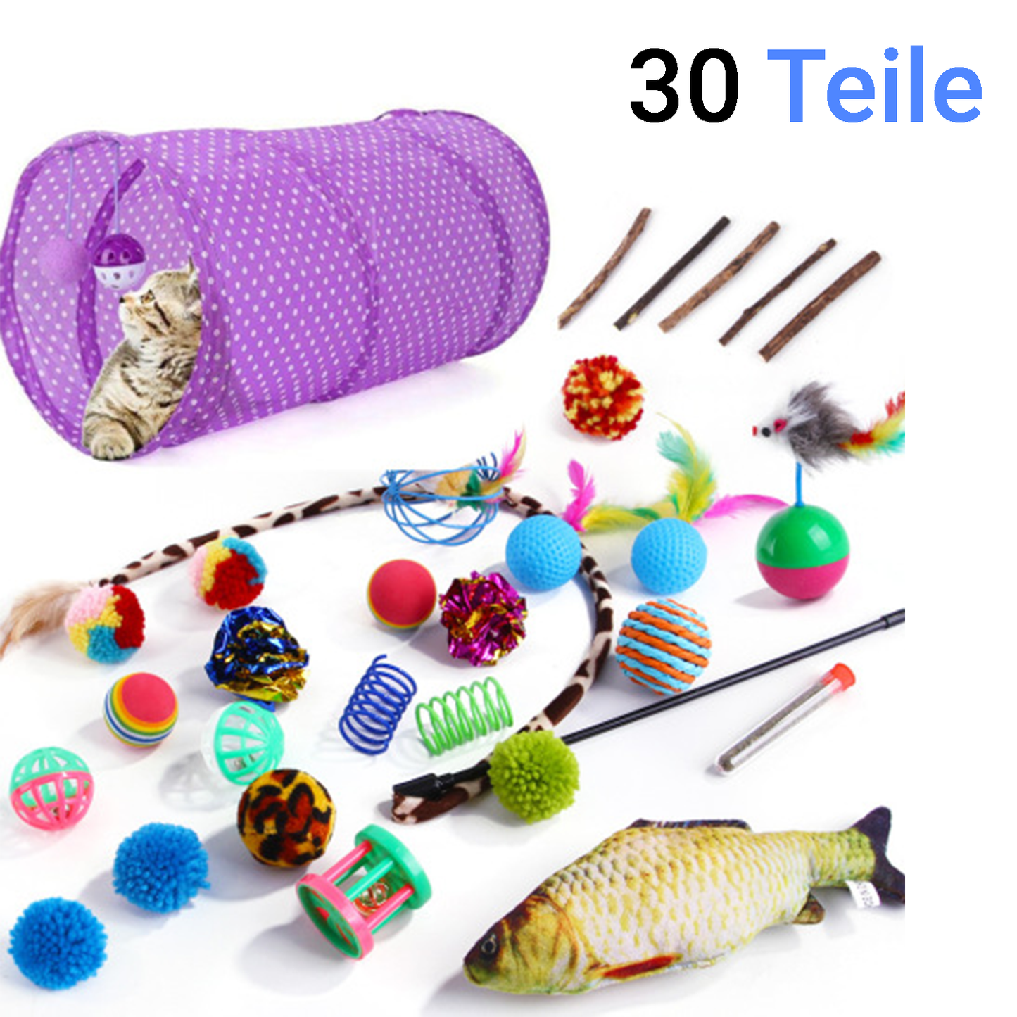 Fellnasenstube™ Katzenspielzeug Set