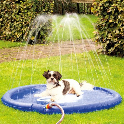 Planschbecken für Hunde mit Wassersprinkler