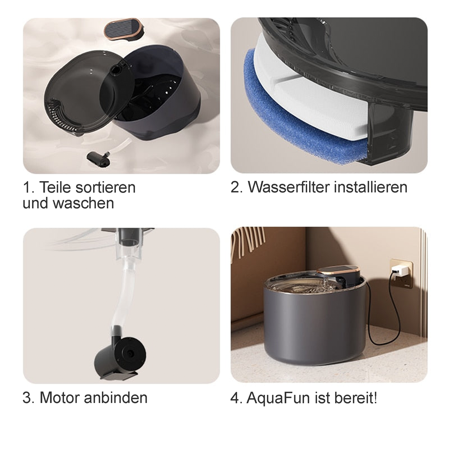 AquaFun™ Katzenbrunnen mit Wasserfilter