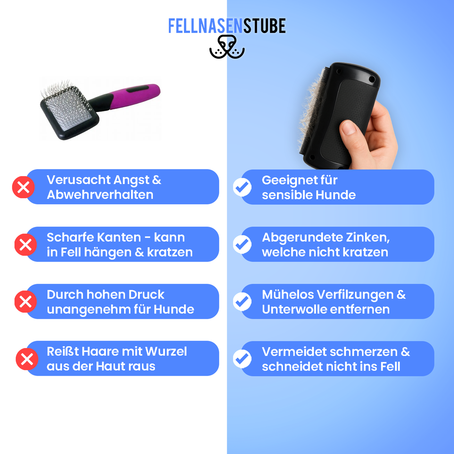 Fellnasenstube™ Fellbürste für Unterwolle