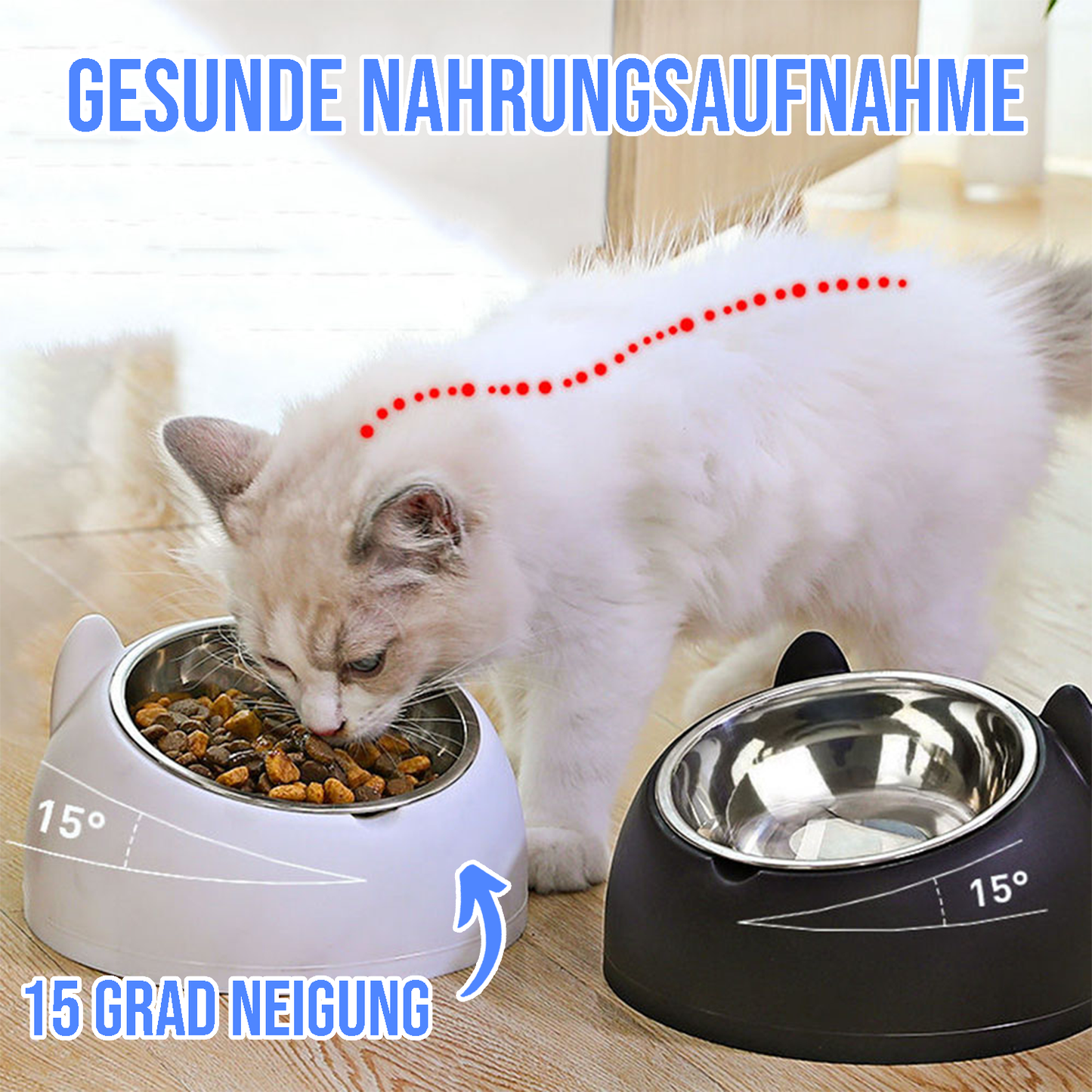 Anti-Erbrechen Fressnapf mit 15 Grad Neigung