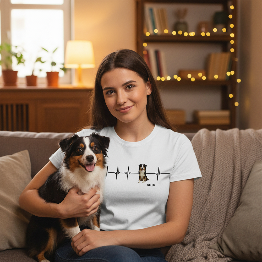 Personalisiertes Unisex T-Shirt "Herzschlag Haustier"