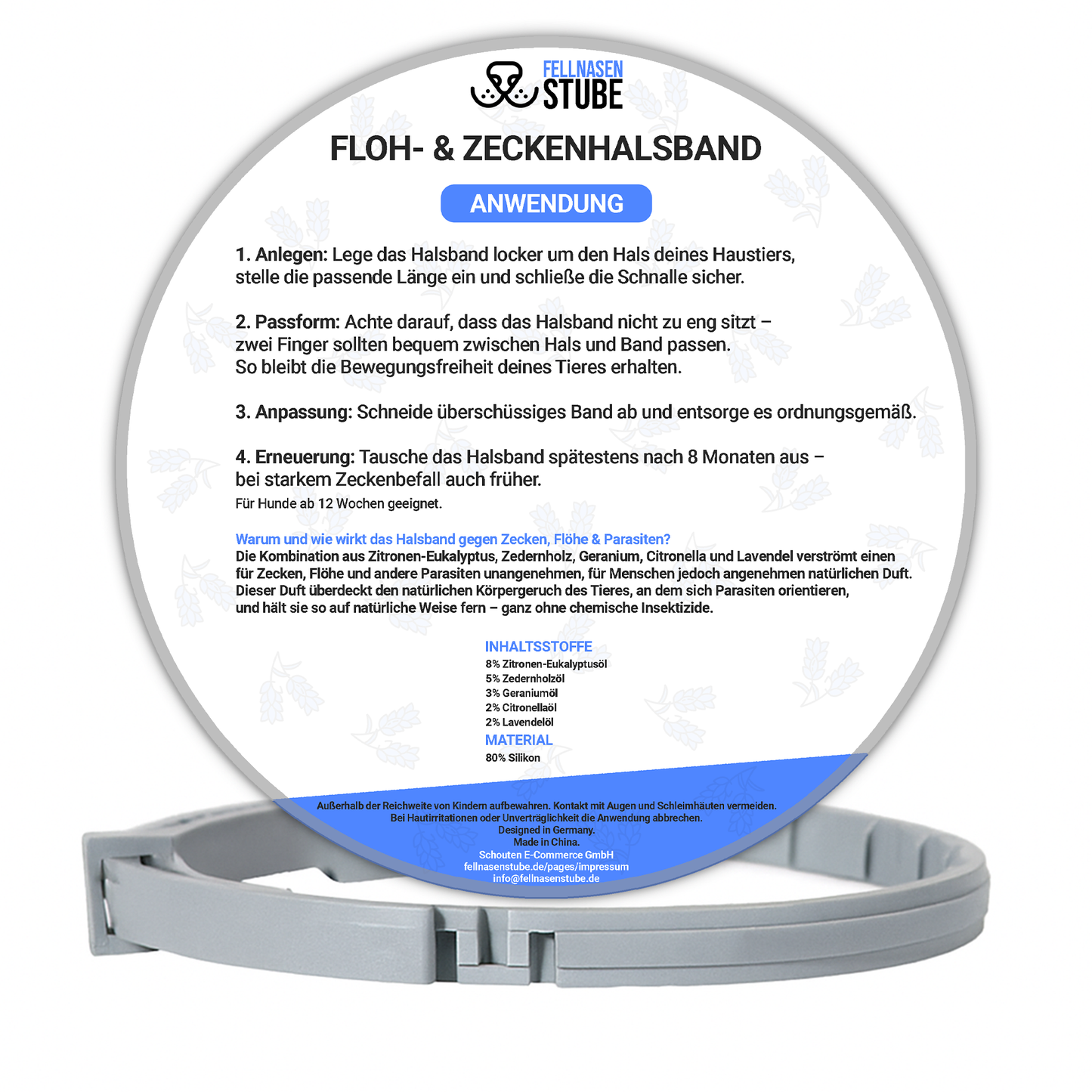 Fellnasenstube® Floh- & Zeckenhalsband