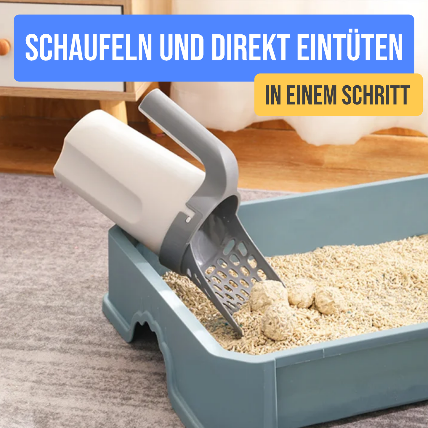 Die Katzenkloschaufel (+4 GRATIS Rollen Müllbeutel)