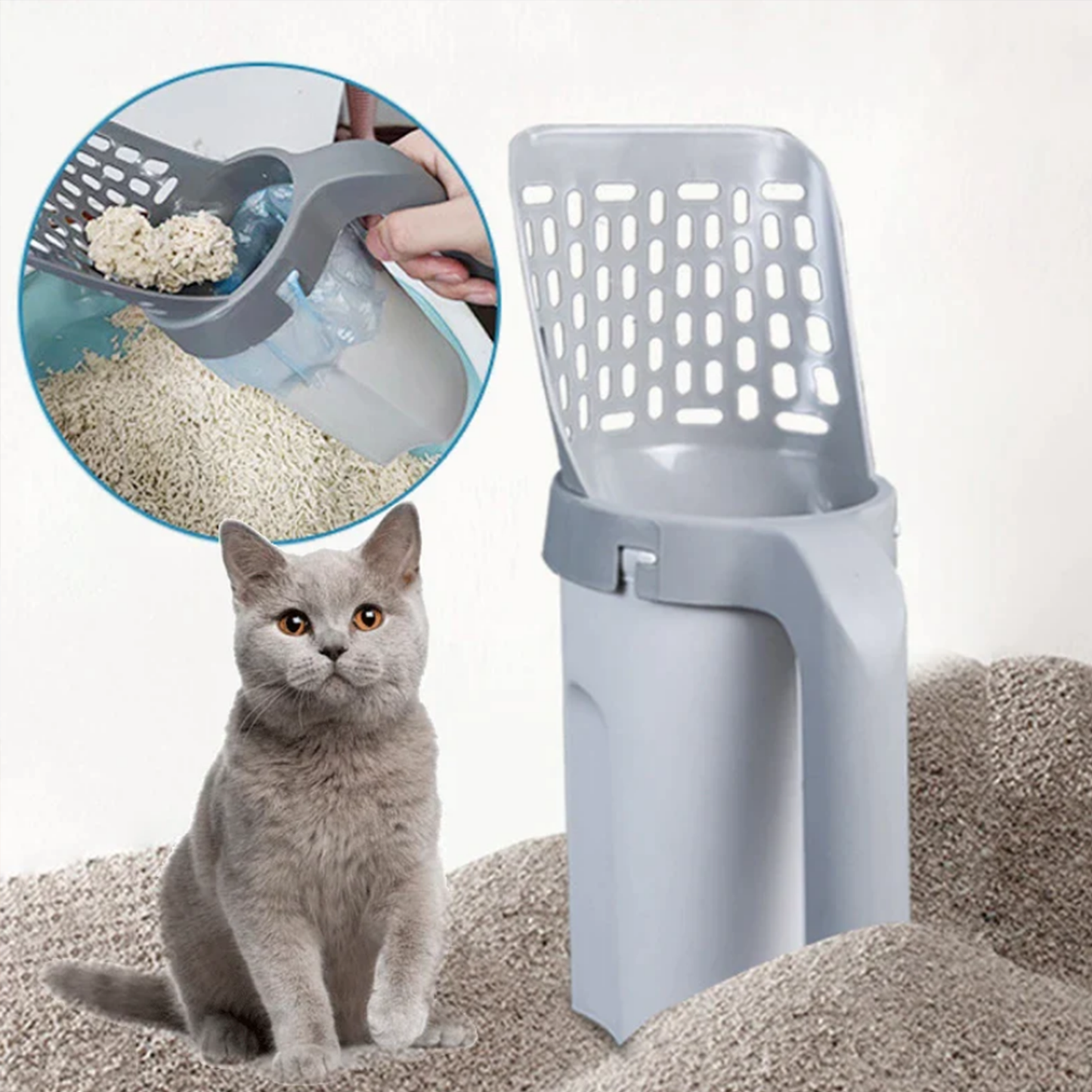 Die Katzenkloschaufel (+4 GRATIS Rollen Müllbeutel)