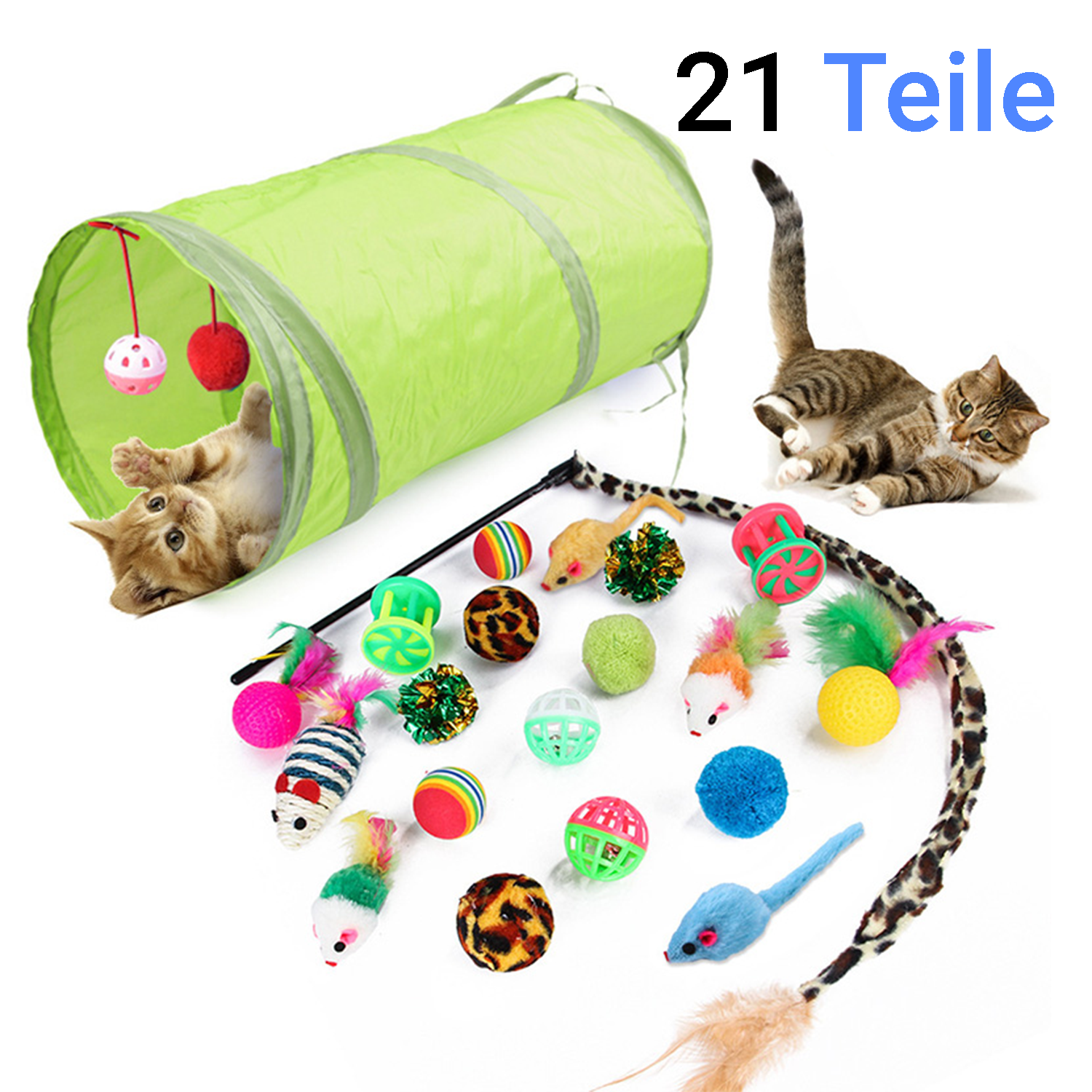 Katzenspielzeug Set Sammlung Interaktiv Ball Maus Katzen Spielzeug  Fellnasenstube