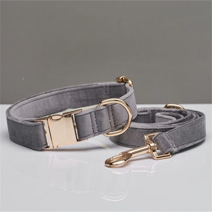 Premium Halsband mit Name & Telefonnummer aus Samt