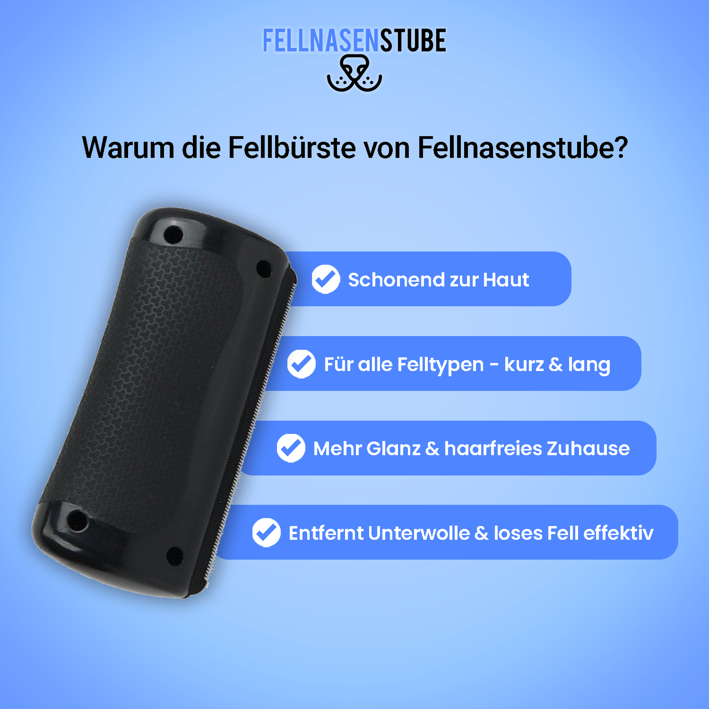 Fellnasenstube™ Fellbürste für Unterwolle