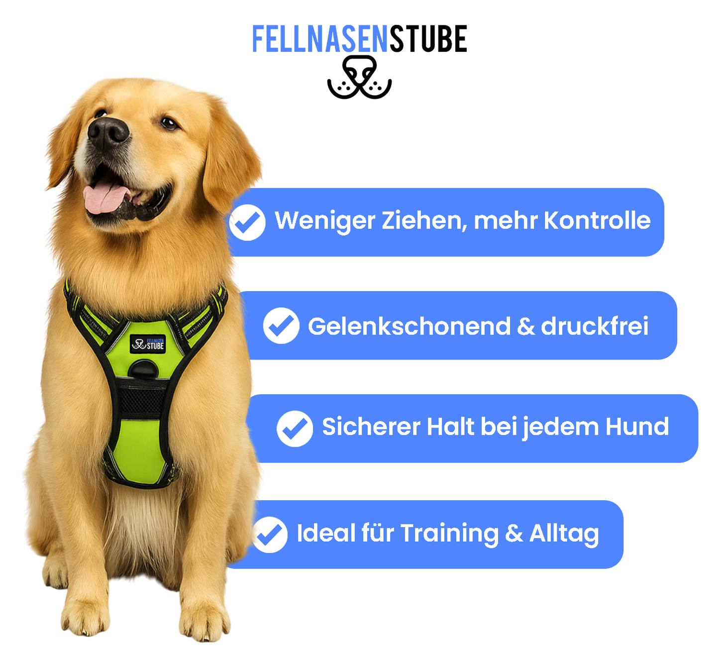 Fellnasenstube™ Anti-Zug Hundegeschirr