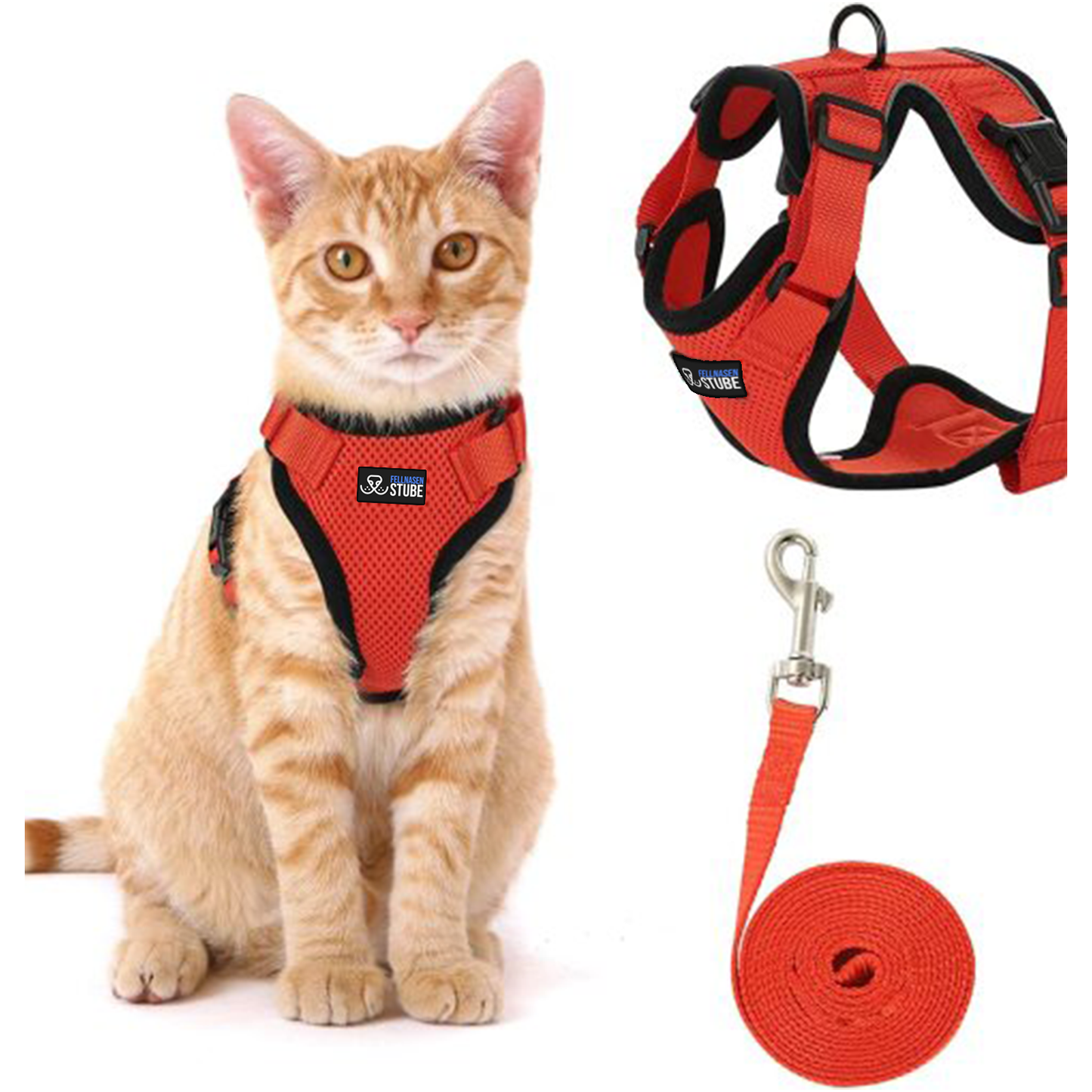 SafeCat™ Katzengeschirr atmungsaktiv mit Leine